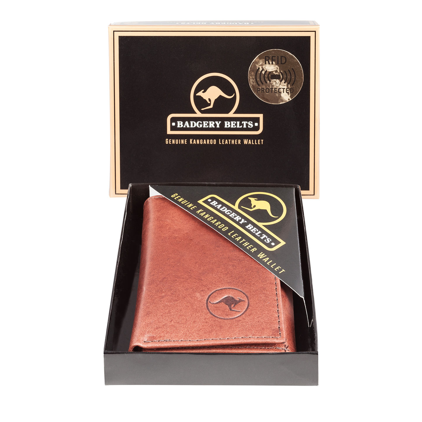 Genuine Kangaroo Leather Wallet Natural Double Fold