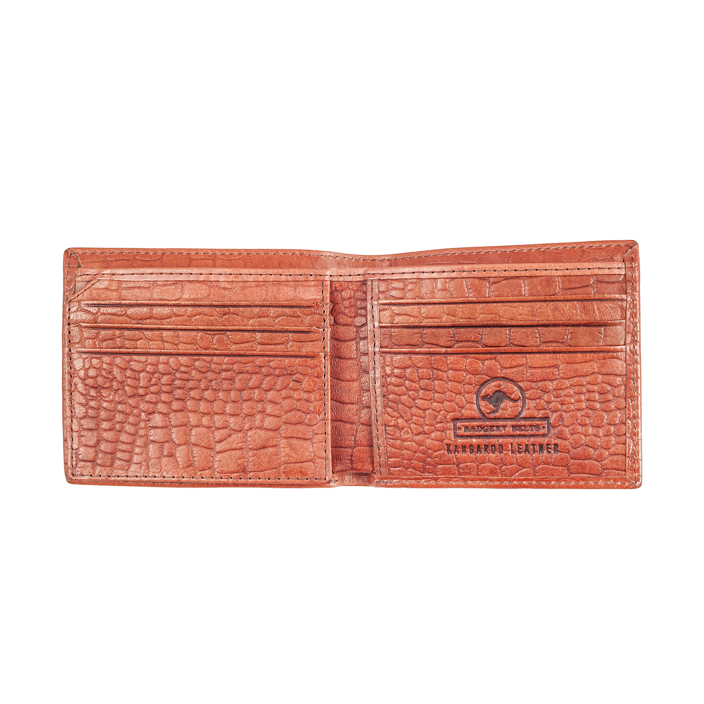 Genuine Kangaroo Leather Wallet Croc Print Single Fold