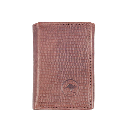 Kangaroo RFID Wallet Lizard Print Leather Emboss 