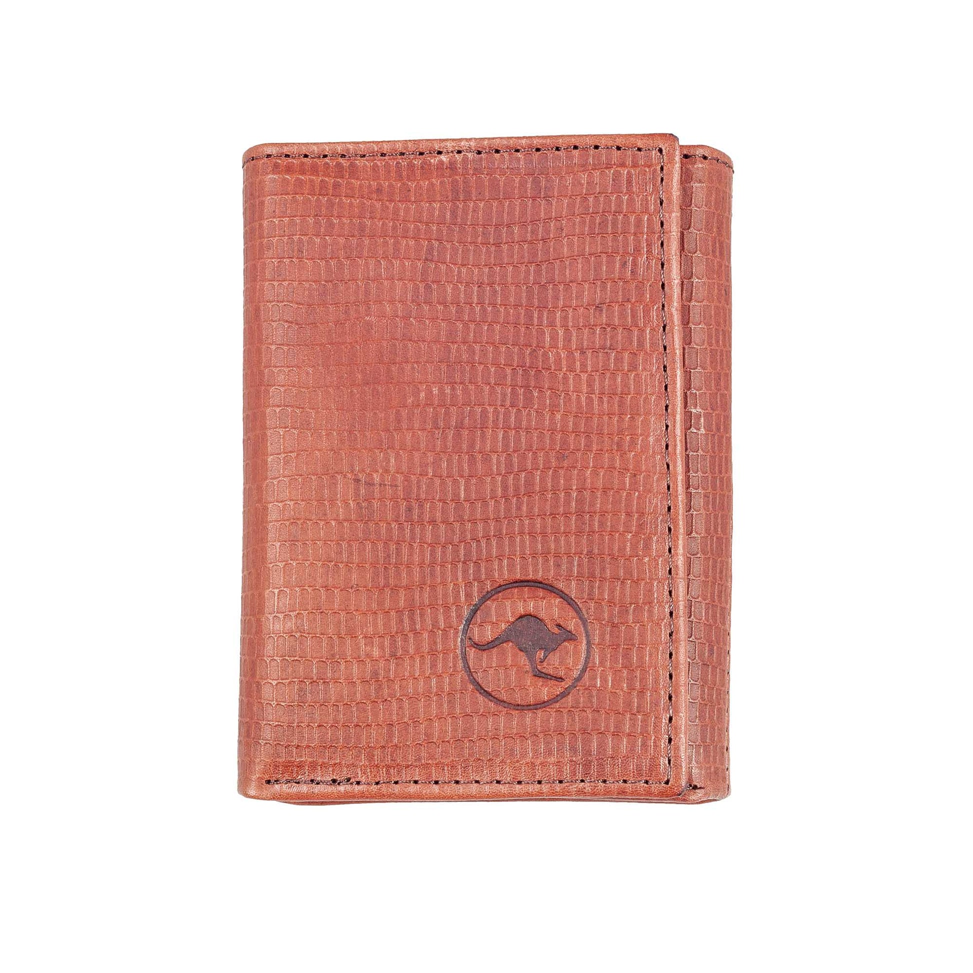 Kangaroo RFID Wallet Lizard Print Leather Emboss 