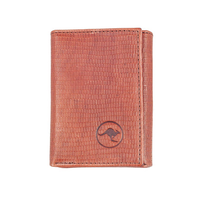 Kangaroo RFID Wallet Lizard Print Leather Emboss 