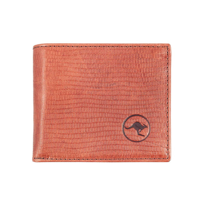 Kangaroo RFID Wallet Lizard Print Leather Emboss 