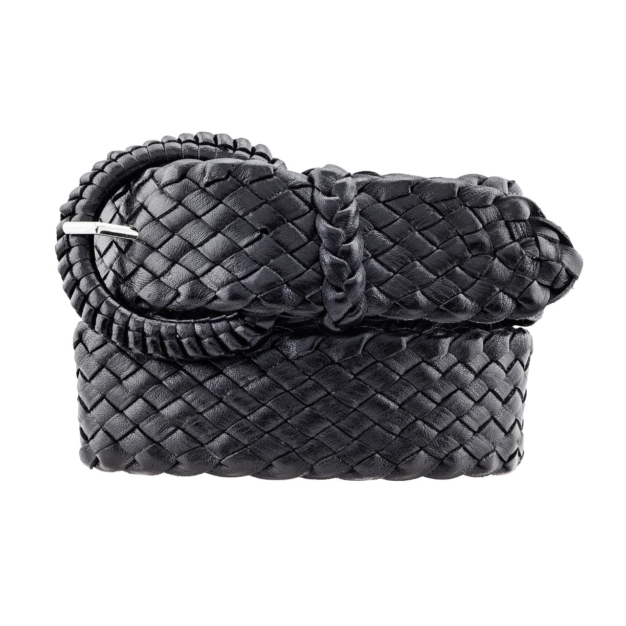 The Alice - Kangaroo Plaited Ladies Leather Buckle Belt (38mm Wide)