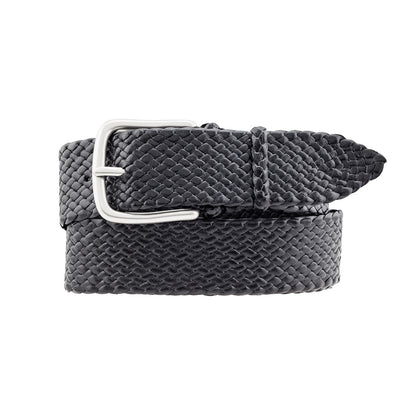 Black Mens Eureka Belt: Goldmine of style and durability. Classic, 16 strands of Kangaroo, plaited in Brisbane. Refined outback feel. Available in Black or Tan.