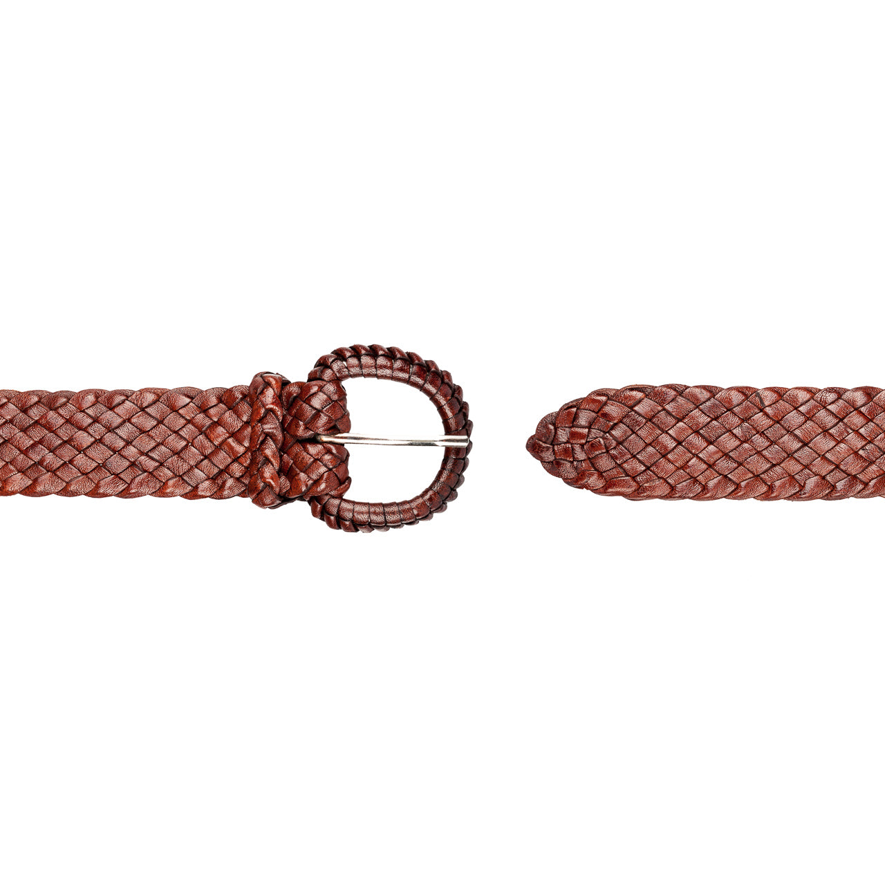 The Alice - Kangaroo Plaited Ladies Leather Buckle Belt (38mm Wide)