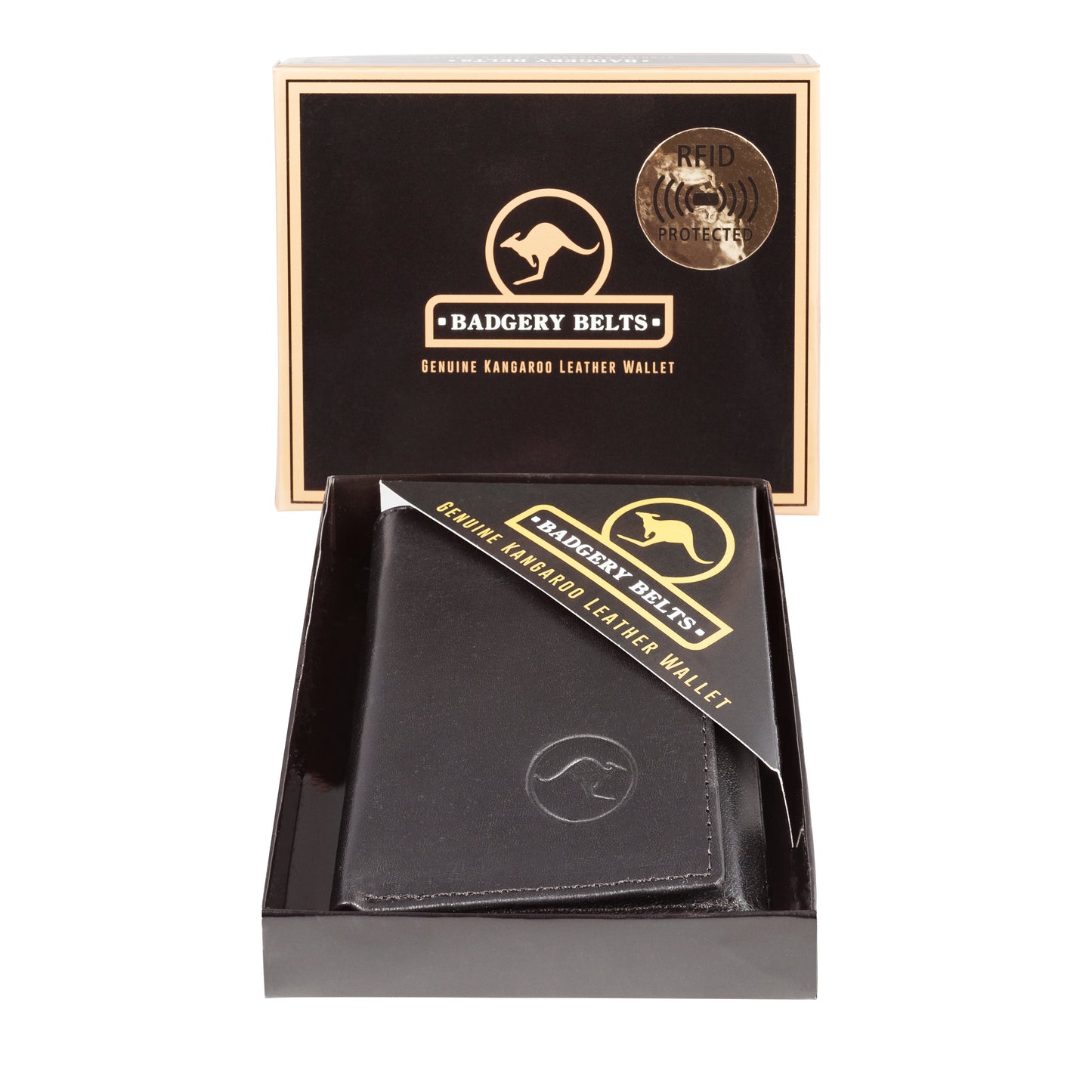 Genuine Kangaroo Leather Wallet Natural Double Fold