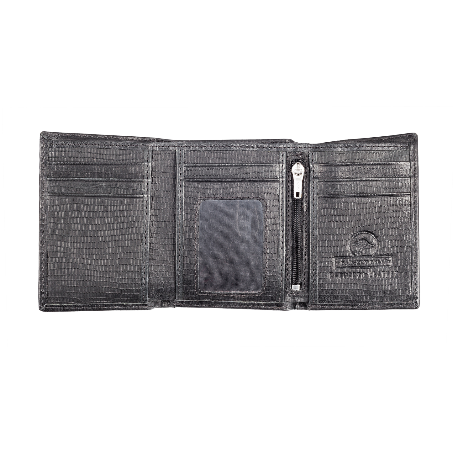 Genuine Kangaroo Leather RFID Wallet Snake Print Double Fold