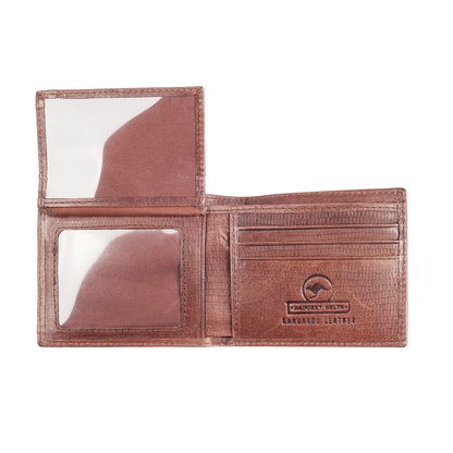 Genuine Kangaroo Leather RFID Wallet Snake Print Single Fold